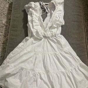 Altar'd State White Ruffled Tie (perfect for graduation!!)